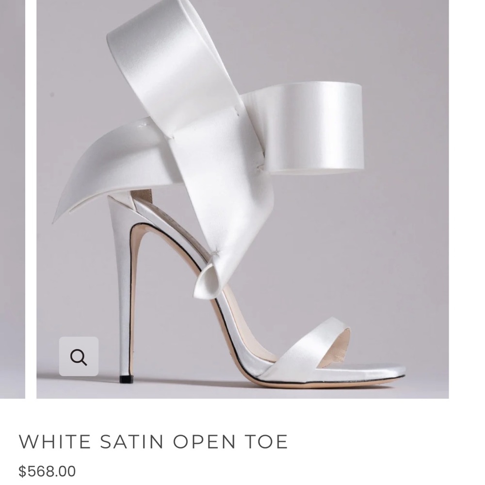 Aminah Abdul Jillil bridal shoes open toe white satin